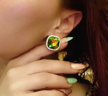 Load image into Gallery viewer, Green Machine Halo Earrings
