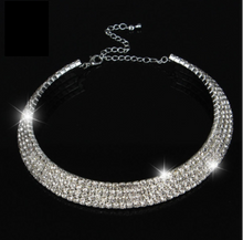 Load image into Gallery viewer, Rhinestone Rows Choker, 4 Styles
