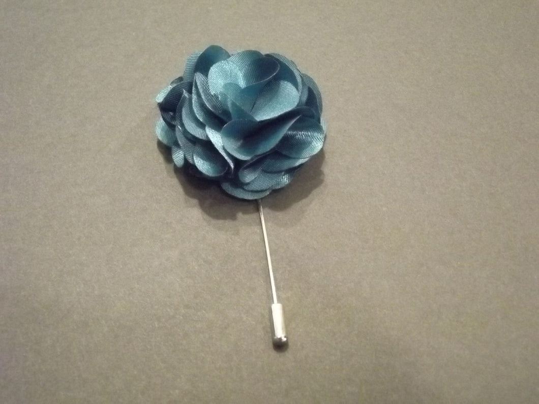 Teal Flower Lapel Pin