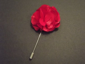 Red Flower Lapel Pin