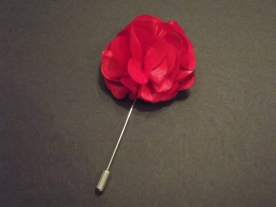 Red Flower Lapel Pin