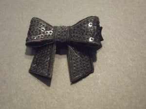 Black Sequin Hair Bow