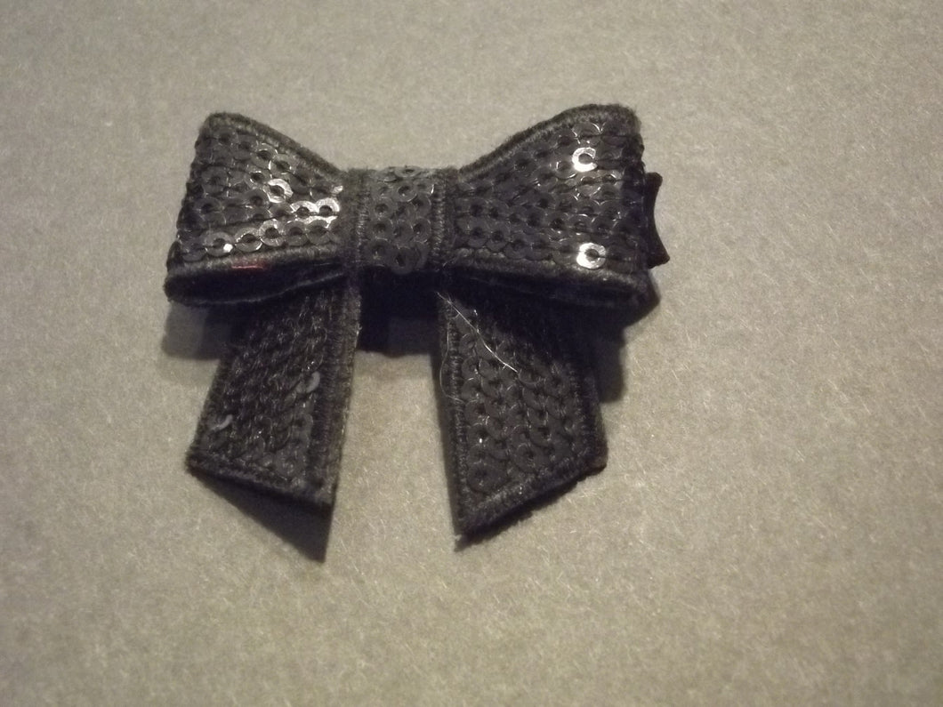 Black Sequin Hair Bow