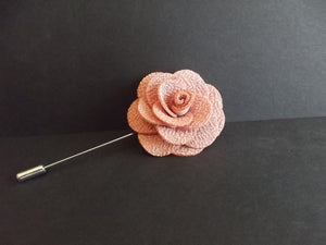 Rose Flower Lapel Pin - Textured