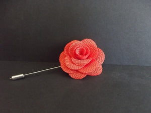 Coral Flower Lapel Pin - Textured