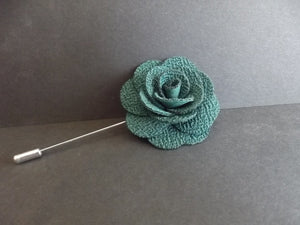 Emerald Flower Lapel Pin - Textured
