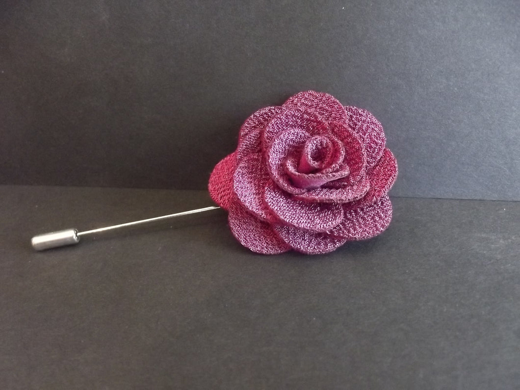 Pink Flower Lapel Pin - Textured