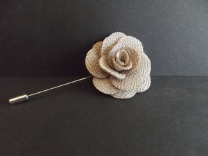 Latte Flower Lapel Pin - Textured