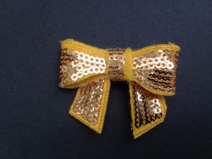 Gold Sequin Hair Bow