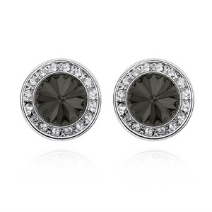 Small Crystal Halo Earrings, 9 Timeless Colors