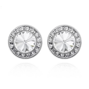 Small Crystal Halo Earrings, 9 Timeless Colors