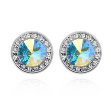Load image into Gallery viewer, Small Crystal Halo Earrings, 9 Timeless Colors

