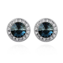 Load image into Gallery viewer, Small Crystal Halo Earrings, 9 Timeless Colors
