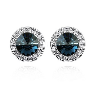 Small Crystal Halo Earrings, 9 Timeless Colors