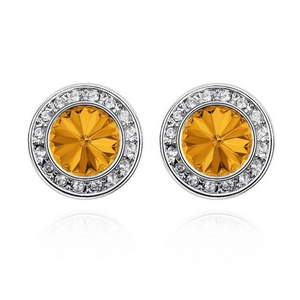 Small Crystal Halo Earrings, 9 Timeless Colors