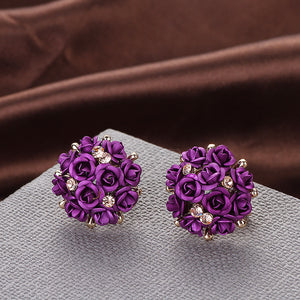 Rose Bouquet Earrings, 9 Classic Colors