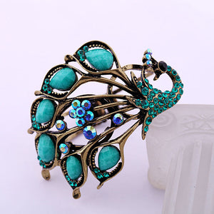 Peeking Peacock Brooch