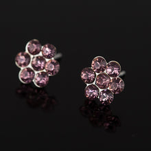 Load image into Gallery viewer, Small Crystal Flower Stud Earrings, 6 Traditional Colors
