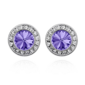 Small Crystal Halo Earrings, 9 Timeless Colors