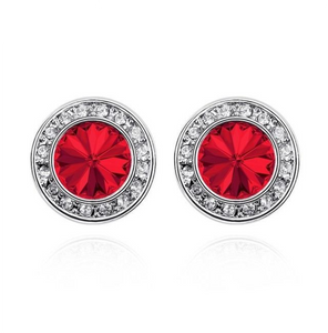 Small Crystal Halo Earrings, 9 Timeless Colors