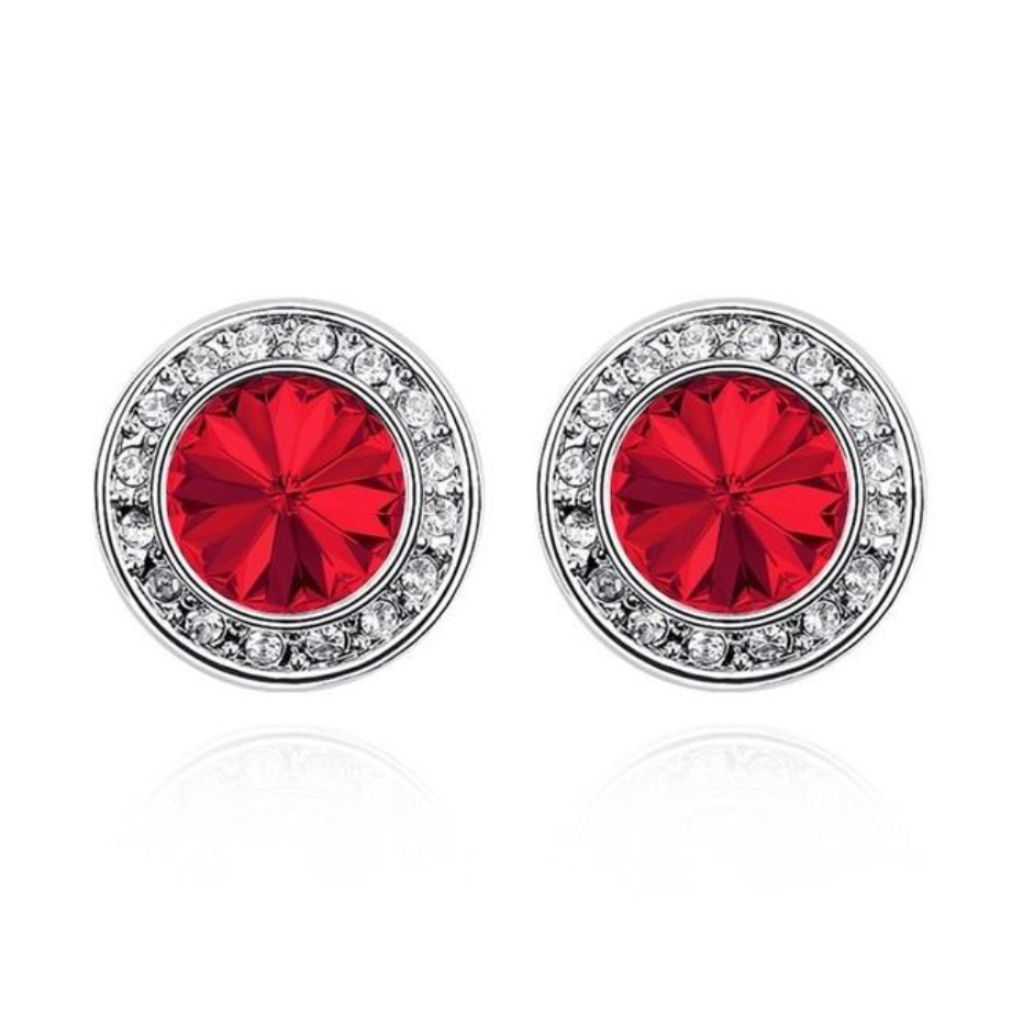 Small Crystal Halo Earrings, 9 Timeless Colors