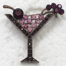 Load image into Gallery viewer, Martini Glass Brooch, 7 Classic Colors
