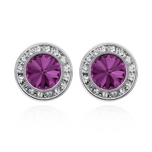 Load image into Gallery viewer, Small Crystal Halo Earrings, 9 Timeless Colors
