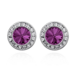 Small Crystal Halo Earrings, 9 Timeless Colors